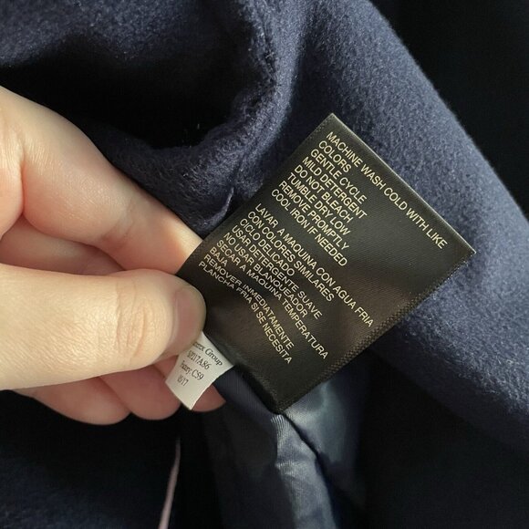 Jessica Simpson CHILDRENS Sz 12 Navy Blue Double Breasted Lined Peacoat - Picture 7 of 9